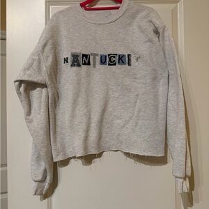 Unemployed Denim Nantucket Sweatshirt Women’s Medium Raw hem